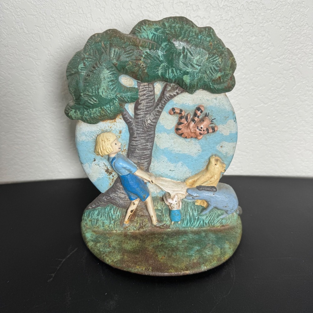 Disney Winnie the Pooh Cast Iron Doorstop Unisex OS Multicolor Vintage MCF